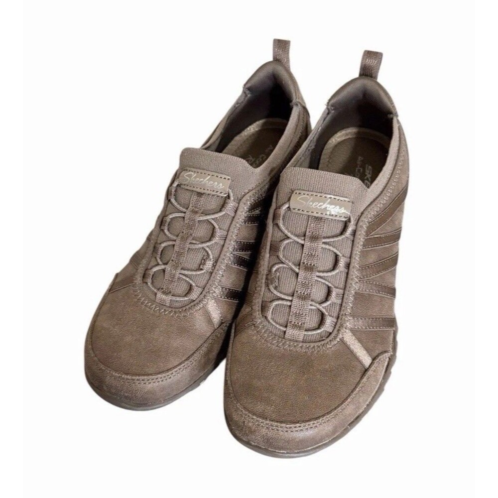 Skechers Women's Slip-On Sneakers Taupe Size 6.5 Air-Cooled Memory Foam Relaxed